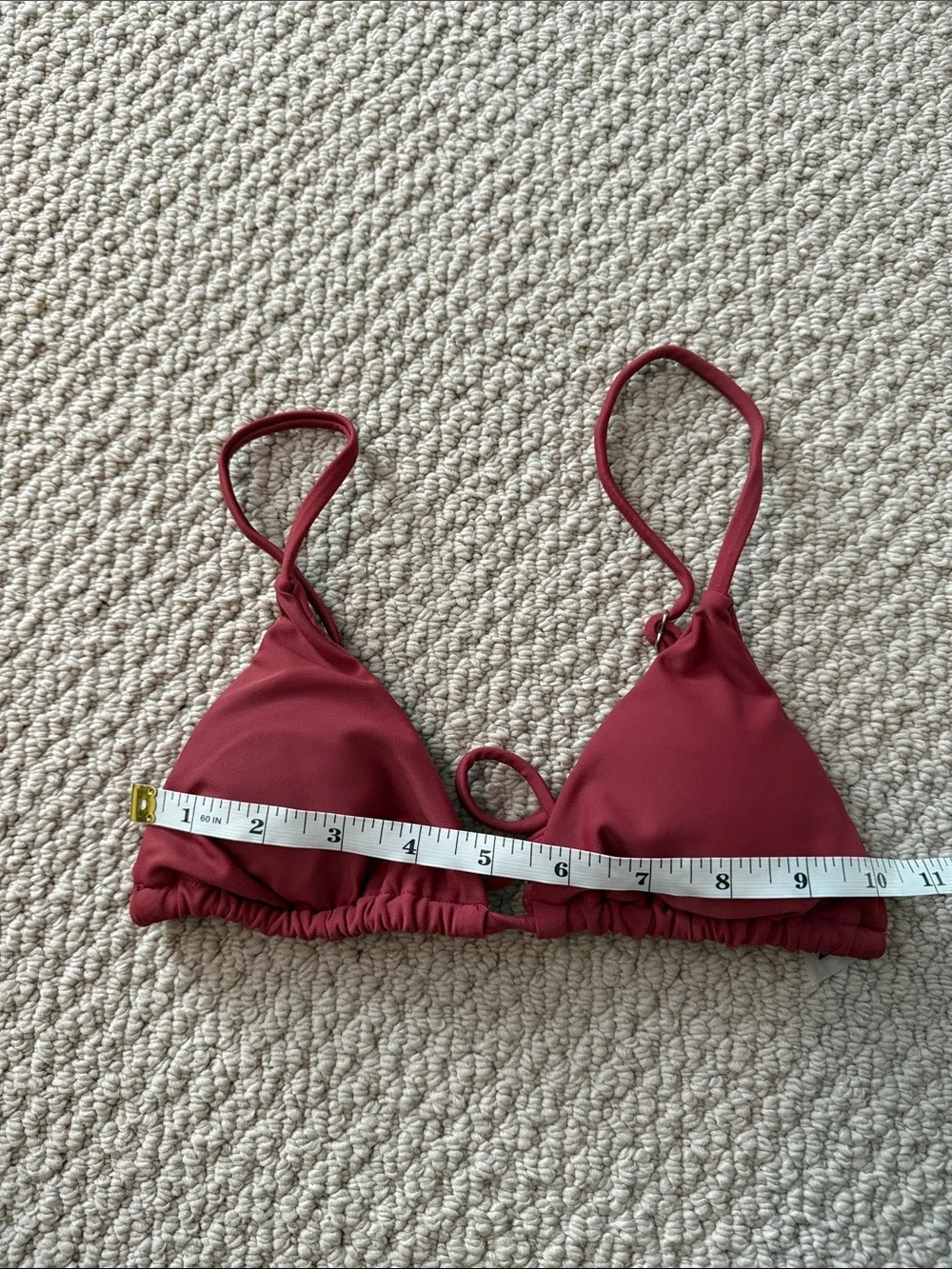 Shein Size Extra Small XS Women's Triangle Bikini Top in Brick Red - Picture 2 of 4